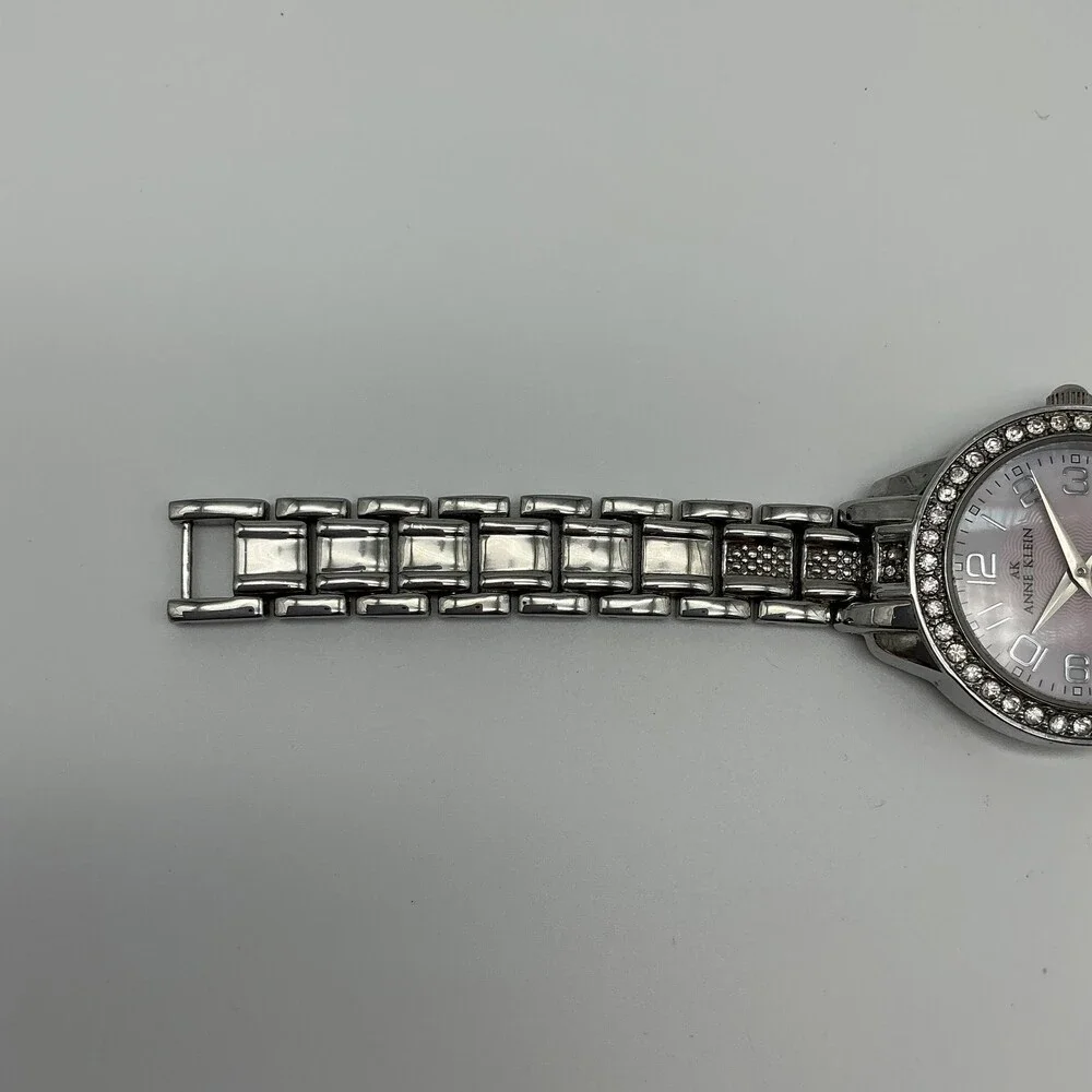 Anne Klein 10/9609 Womens Watch 31mm Pink Crystals Silver Tone New Battery 6
